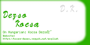 dezso kocsa business card